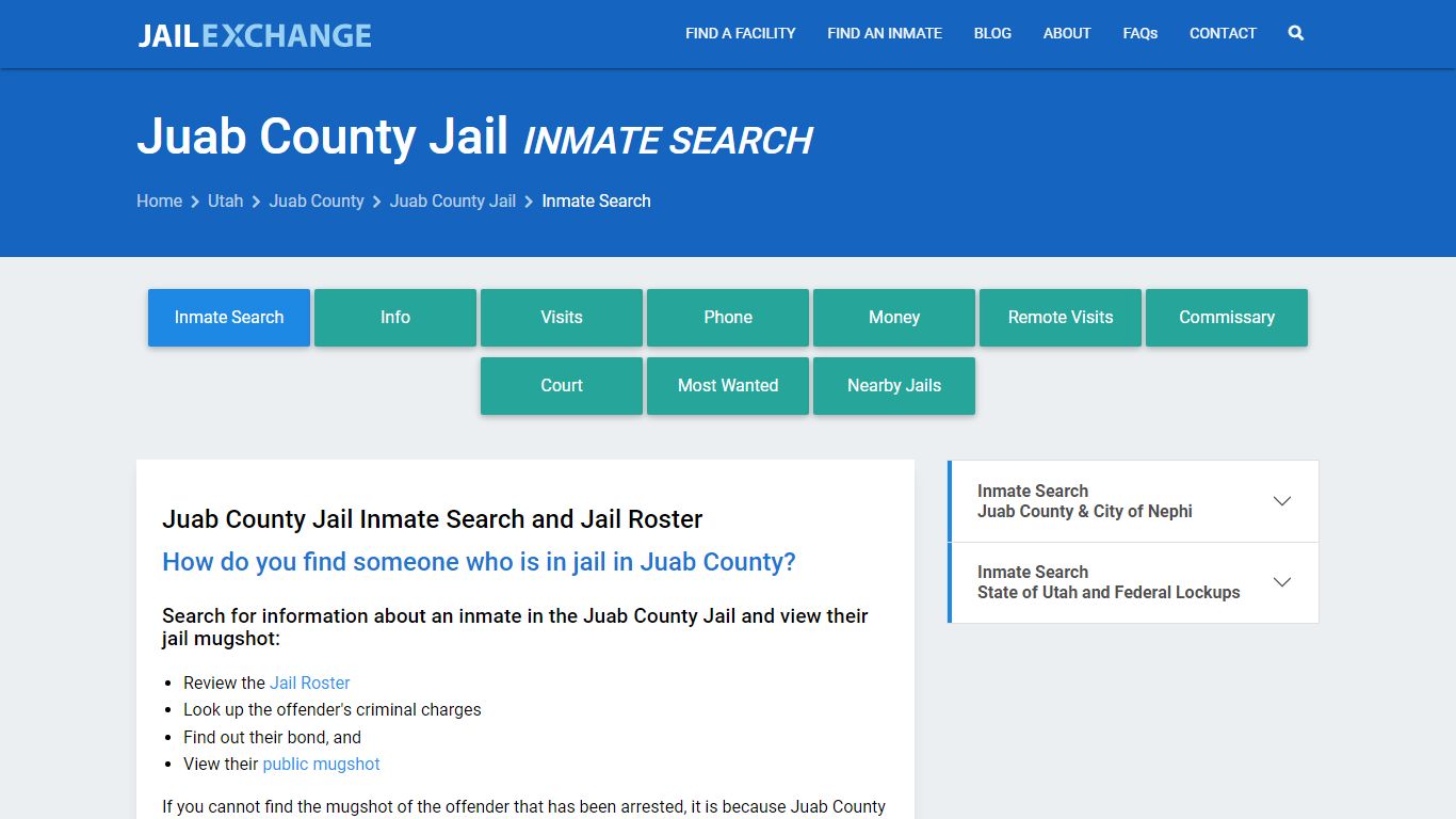 Juab County Inmate Search | Arrests & Mugshots | UT - Jail Exchange